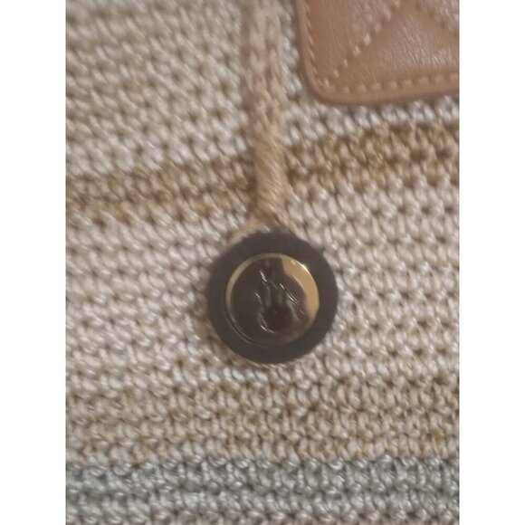 The Sak Women's Handbag Crocheted Hobo Shoulder Purse Brown/Tan Boho Hippie - Picture 3 of 10